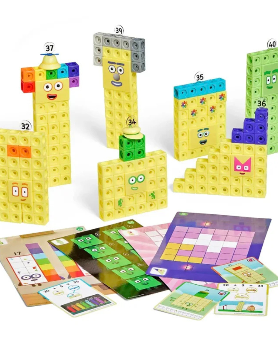 Learning Resources – MathLink® Cubes Activity Set Numberblocks 31–40 1